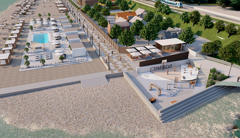 В Сочи благоустройство набережной и пляжа в поселке Дагомыс завершится к лету 2022 года