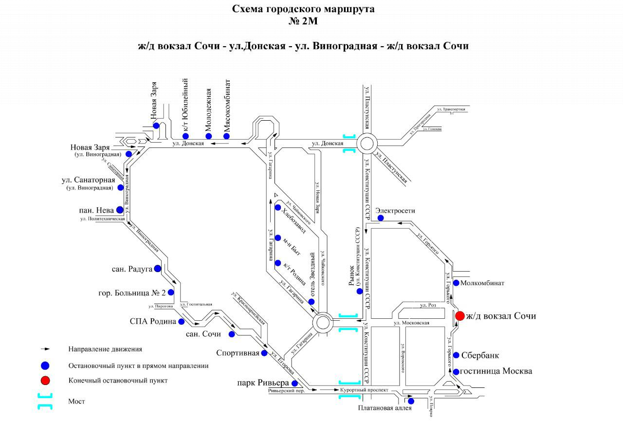 Схема движения общественного транспорта сочи